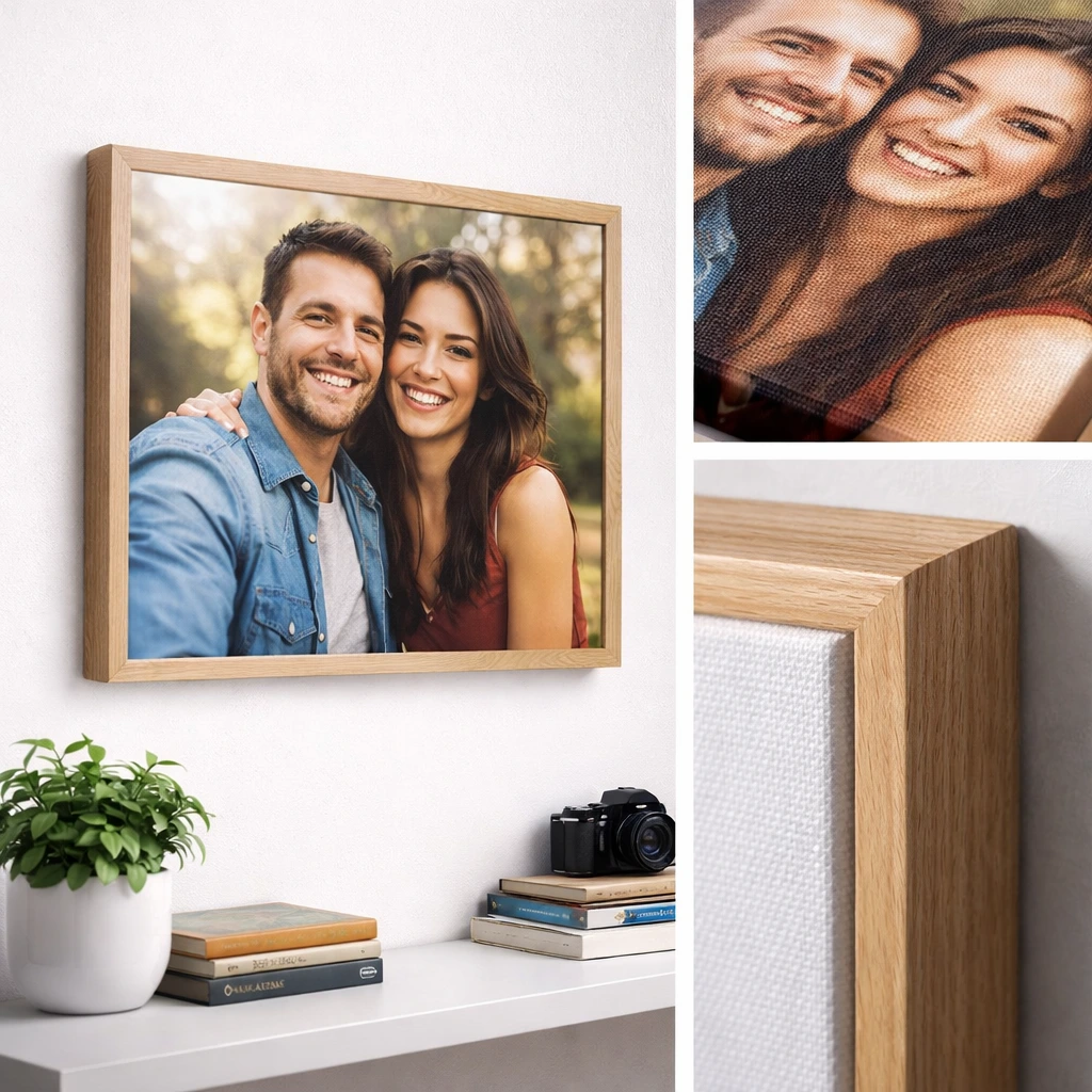 Canvas Photo Print With Wooden Frame