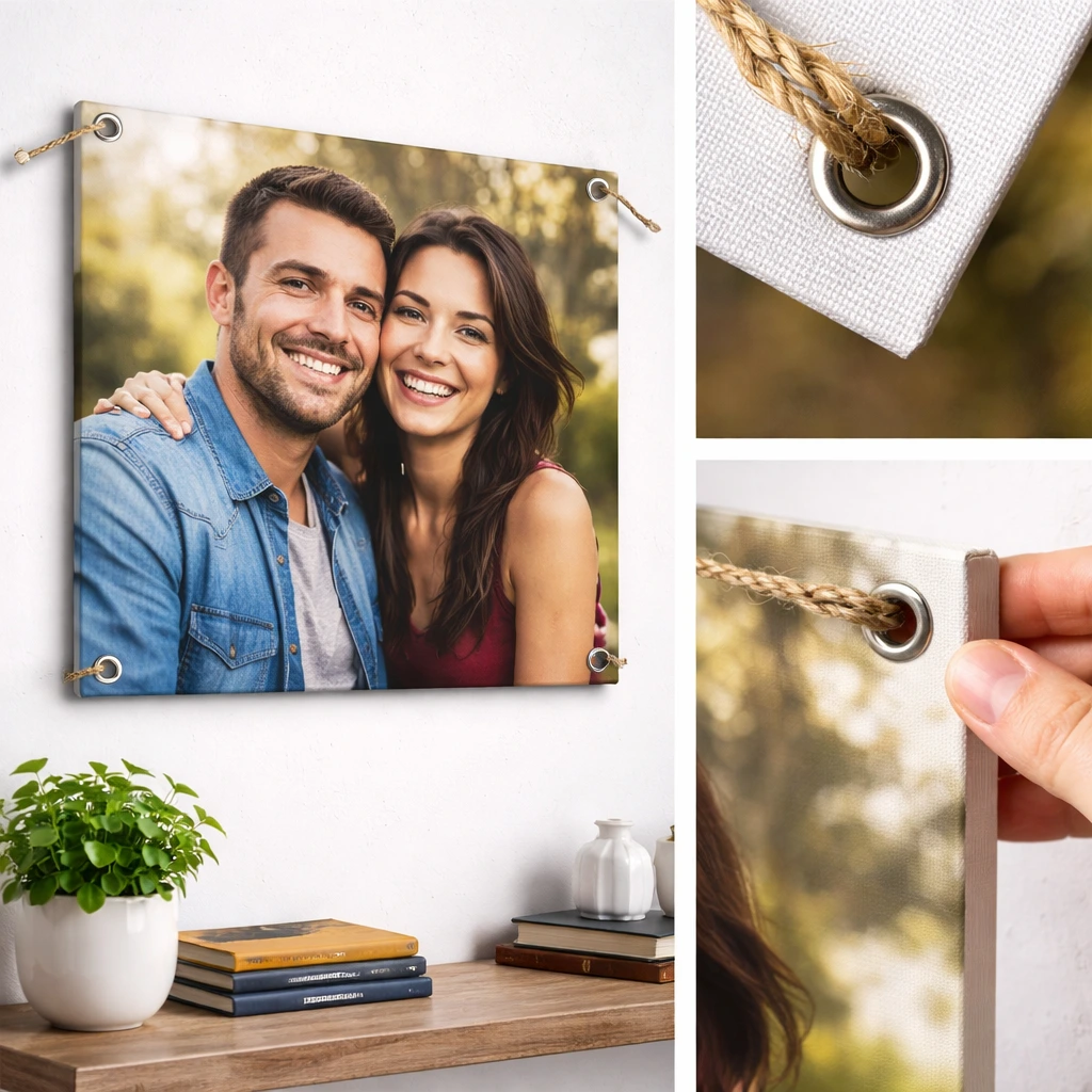 Canvas Print With 4 Side Ring Eyelets