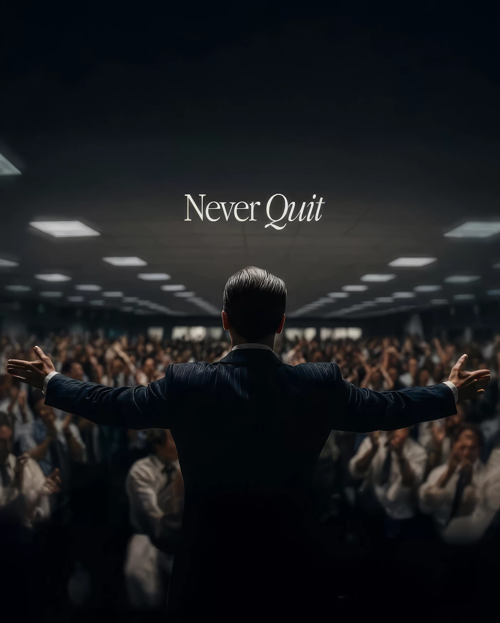 "Never Quit" motivational poster